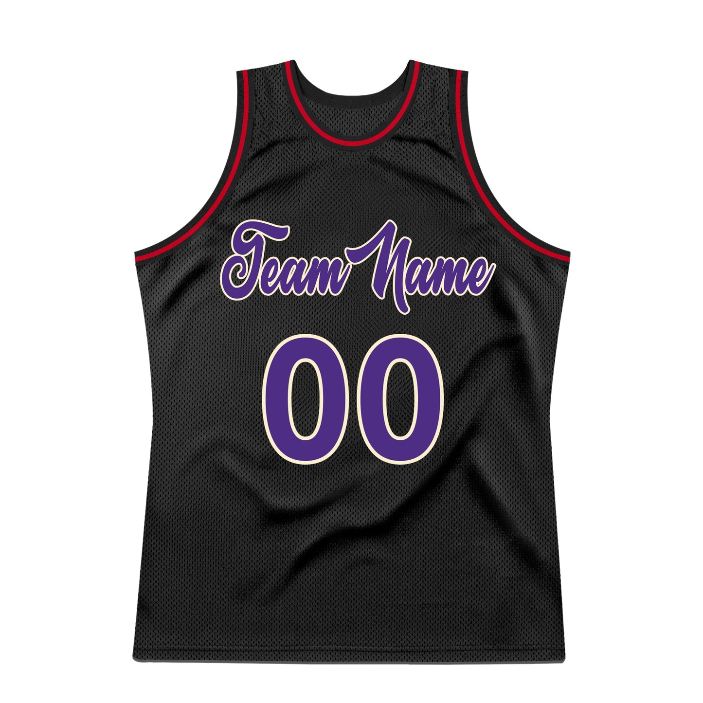 Custom Black Purple-Red Authentic Throwback Basketball Jersey - Sky-Custom