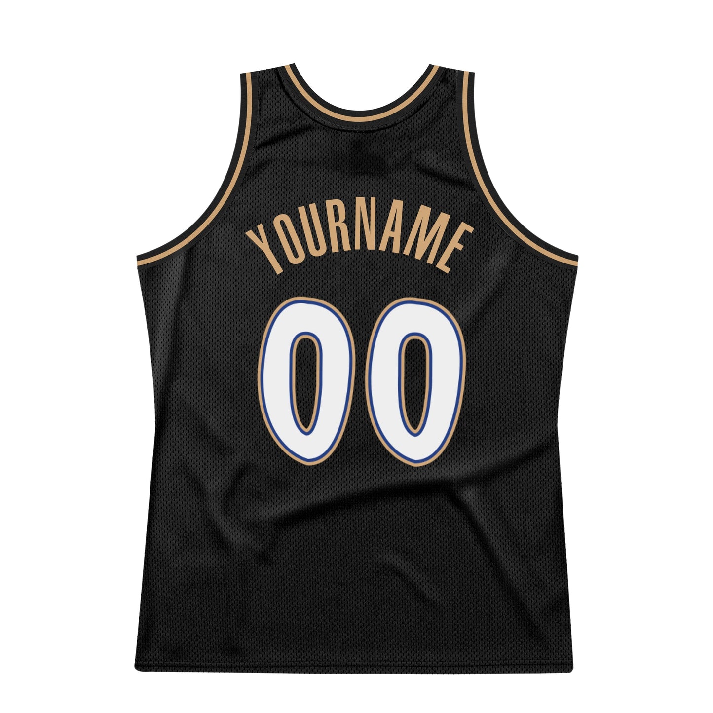 Custom Black White-Old Gold Authentic Throwback Basketball Jersey - Sky-Custom