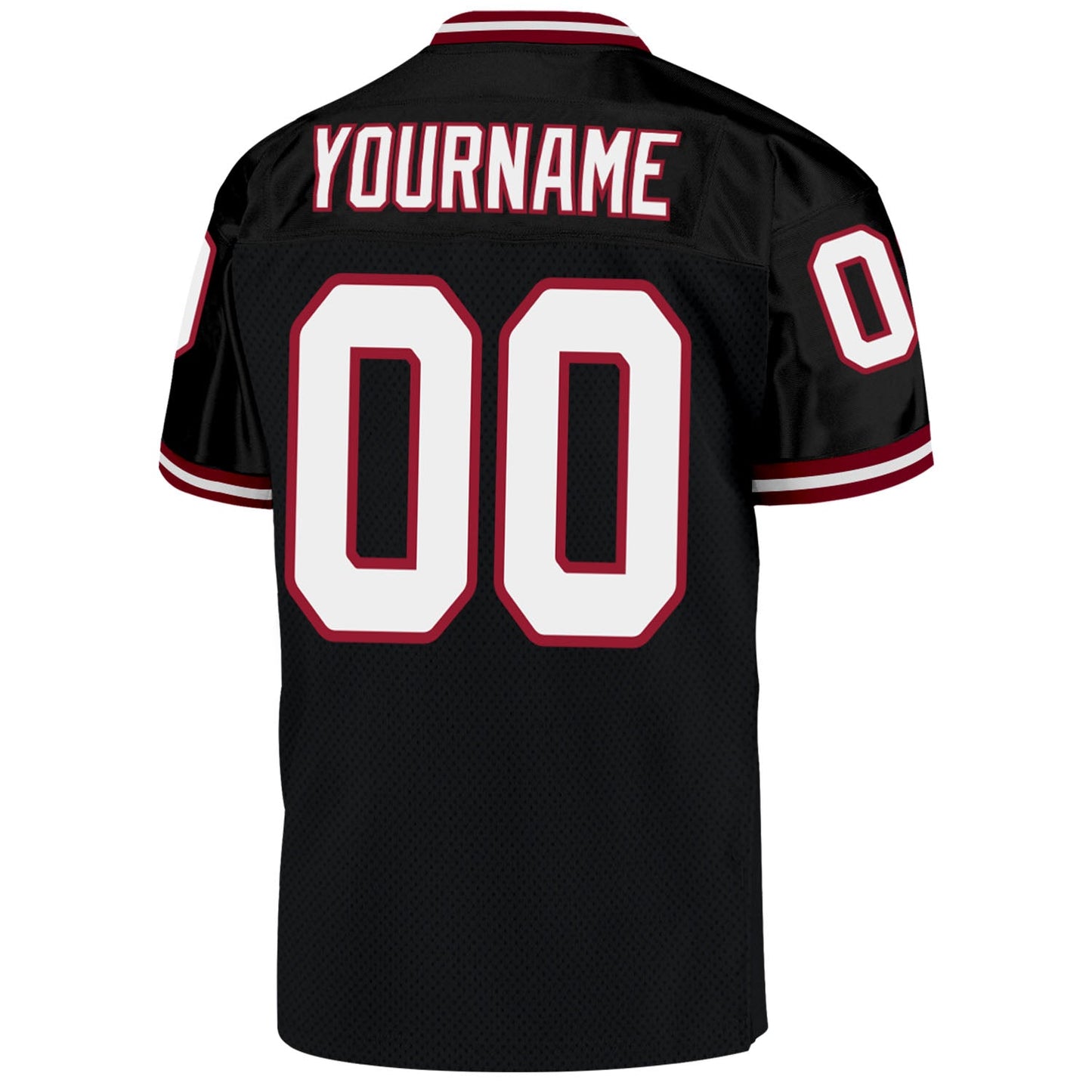 Custom Black White-Cardinal Mesh Authentic Throwback Football Jersey - Sky-Custom