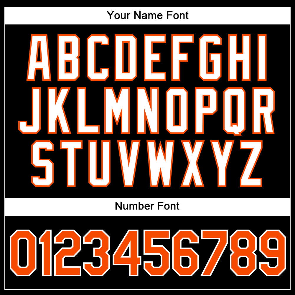 Custom Black White Pinstripe Orange-White Authentic Baseball Jersey - Sky-Custom