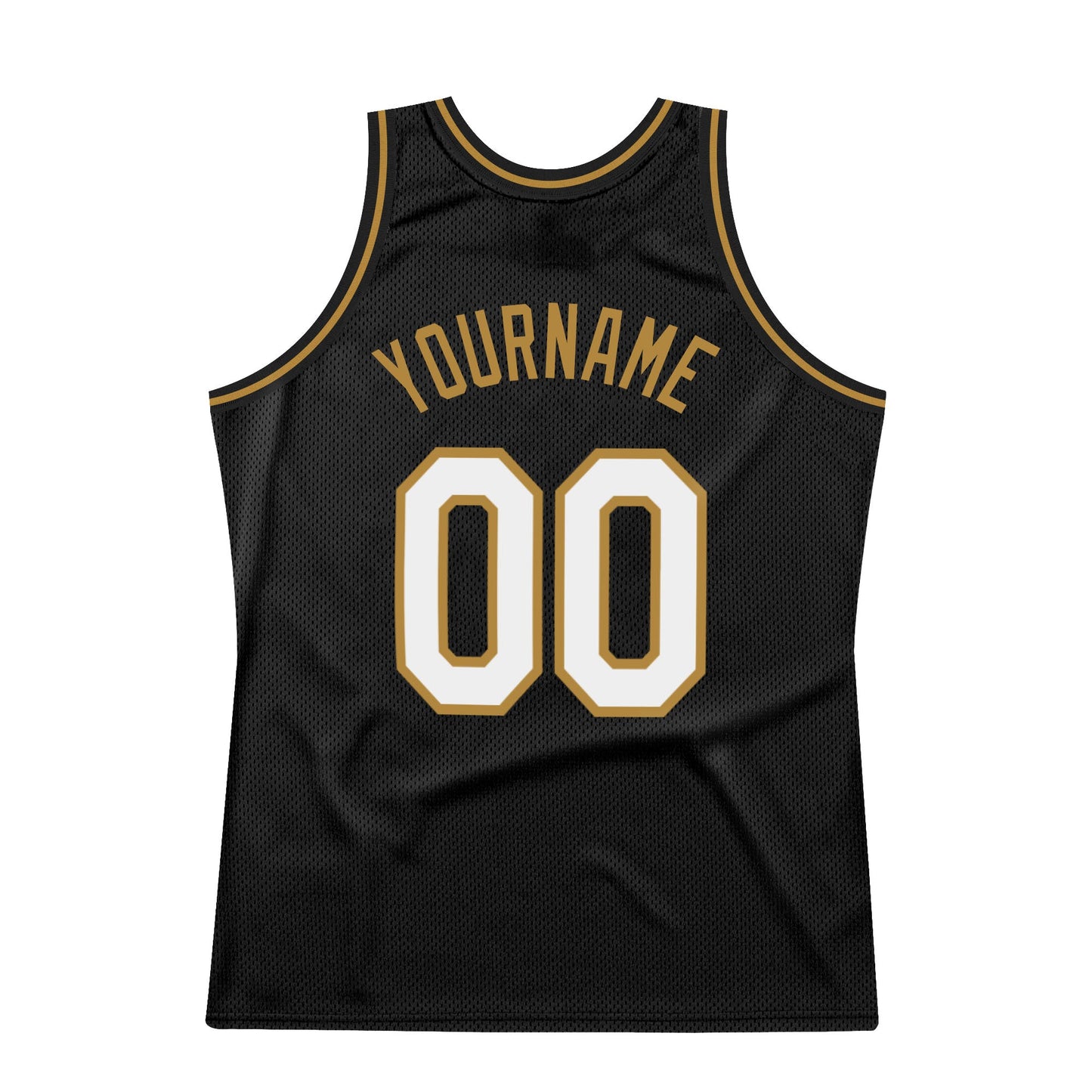 Custom Black White-Old Gold Authentic Throwback Basketball Jersey - Sky-Custom
