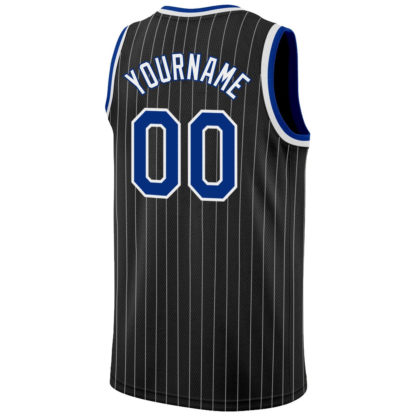 Custom Black White Pinstripe Royal-White Authentic Basketball Jersey - Sky-Custom