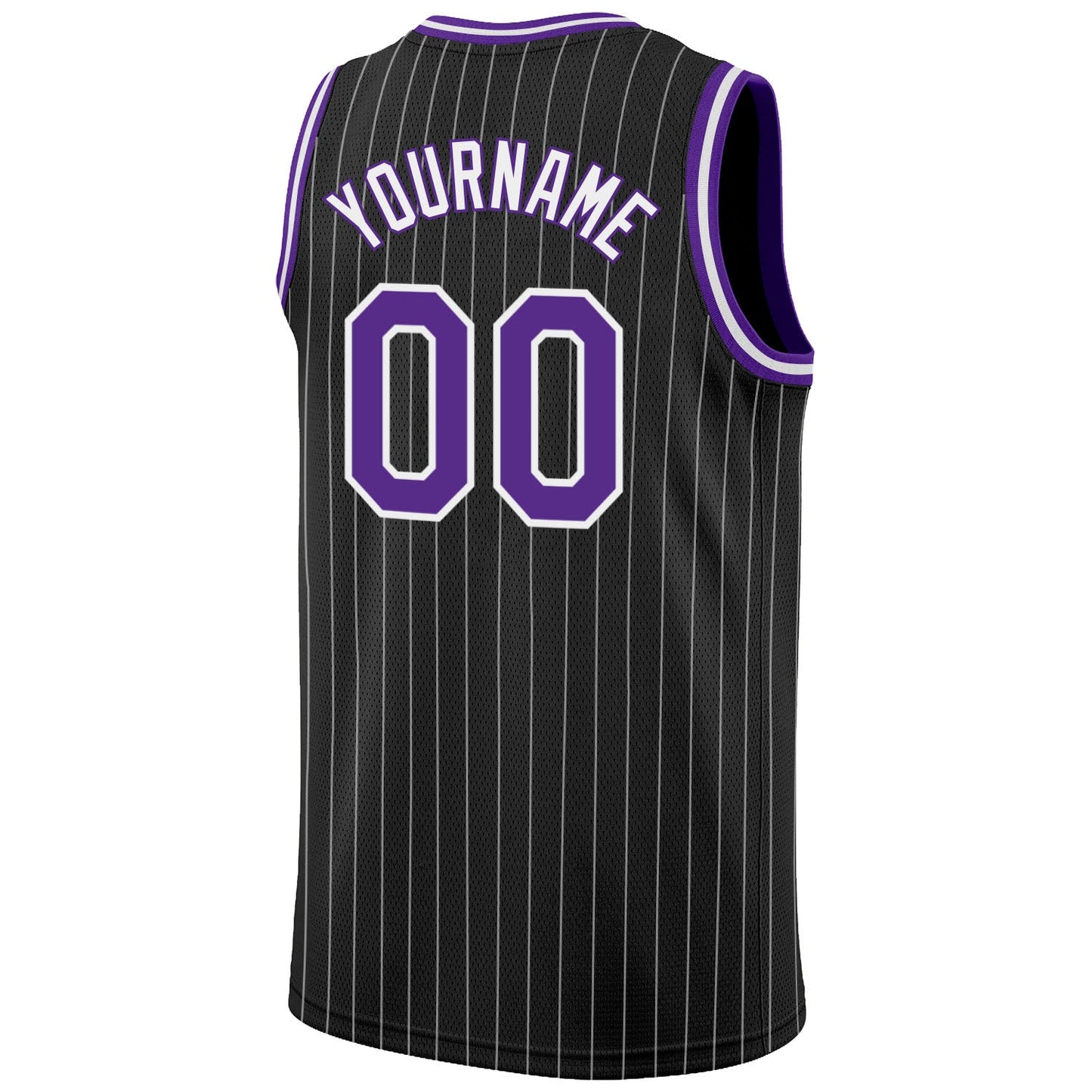 Custom Black White Pinstripe Purple-White Authentic Basketball Jersey - Sky-Custom