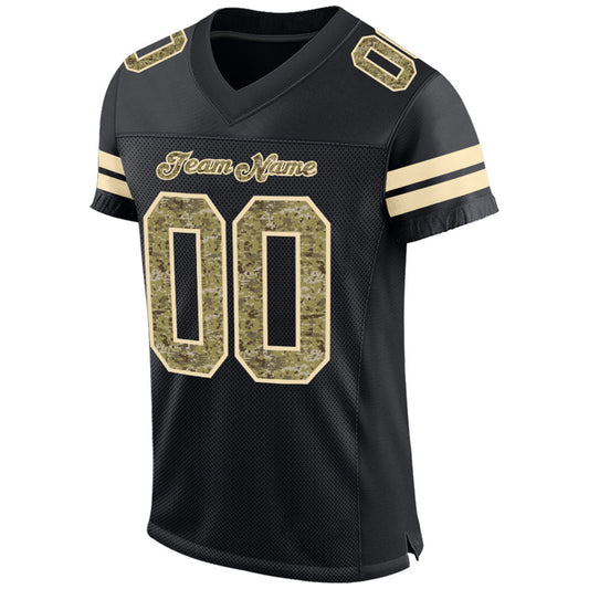 Custom Black Camo-Cream Mesh Authentic Salute To Service Football Jersey - Sky-Custom