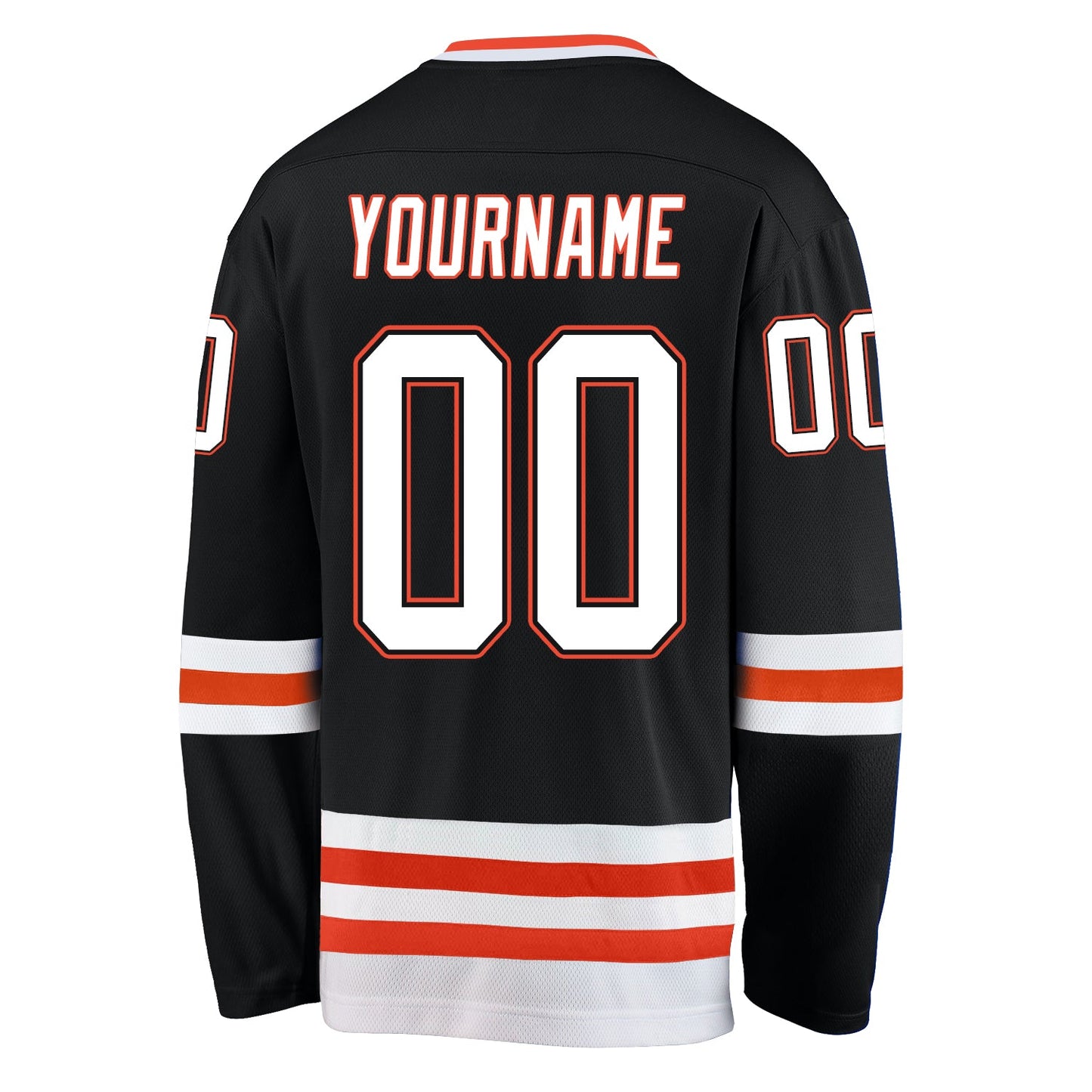 Custom Black White-Orange Hockey Jersey - Sky-Custom