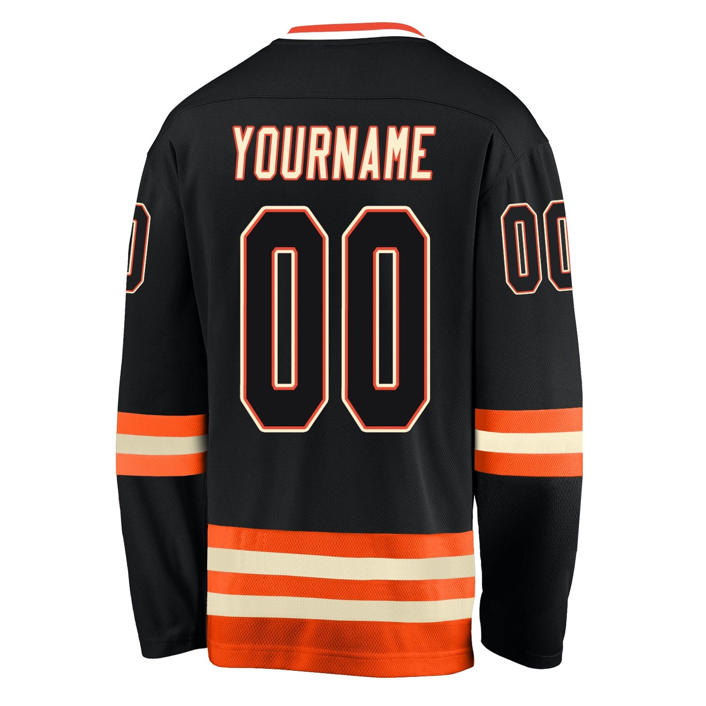 Custom Black Black-Orange Hockey Jersey - Sky-Custom
