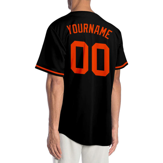 Custom Black Orange Authentic Baseball Jersey - Sky-Custom