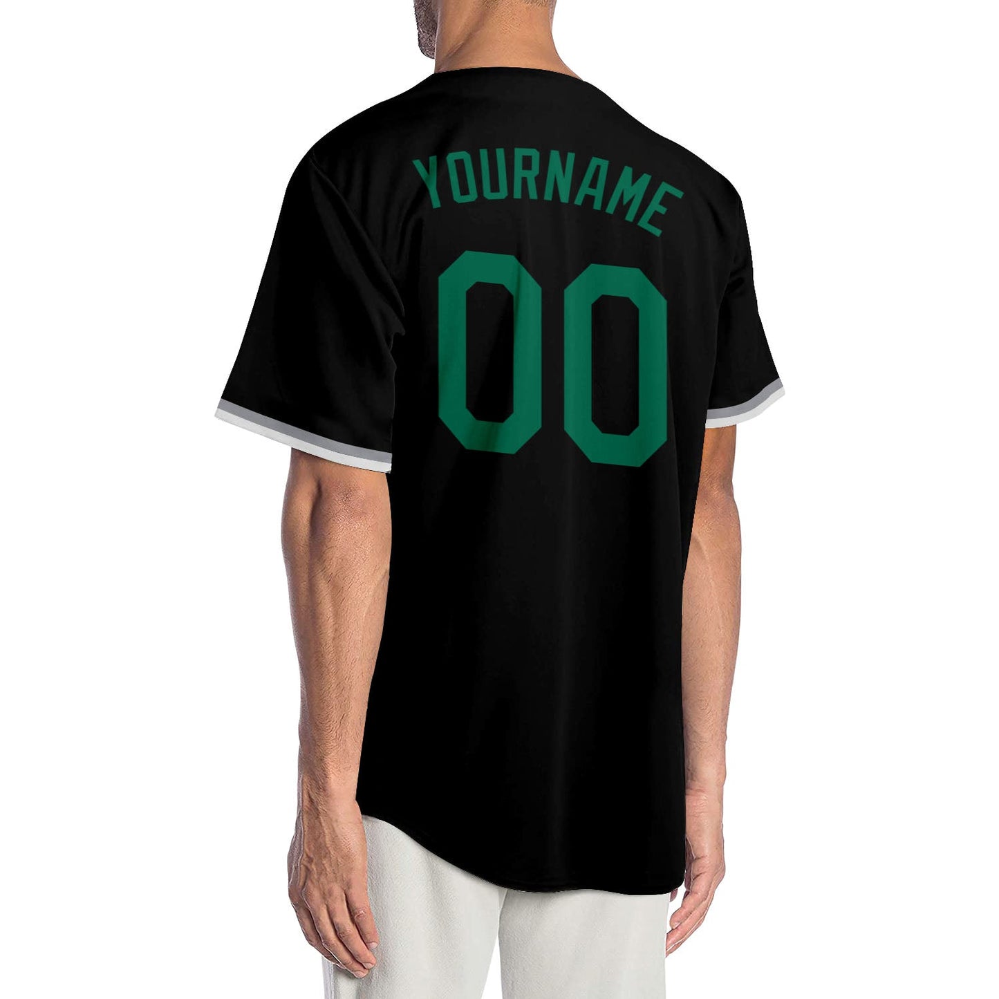 Custom Black Kelly Green Authentic Baseball Jersey - Sky-Custom
