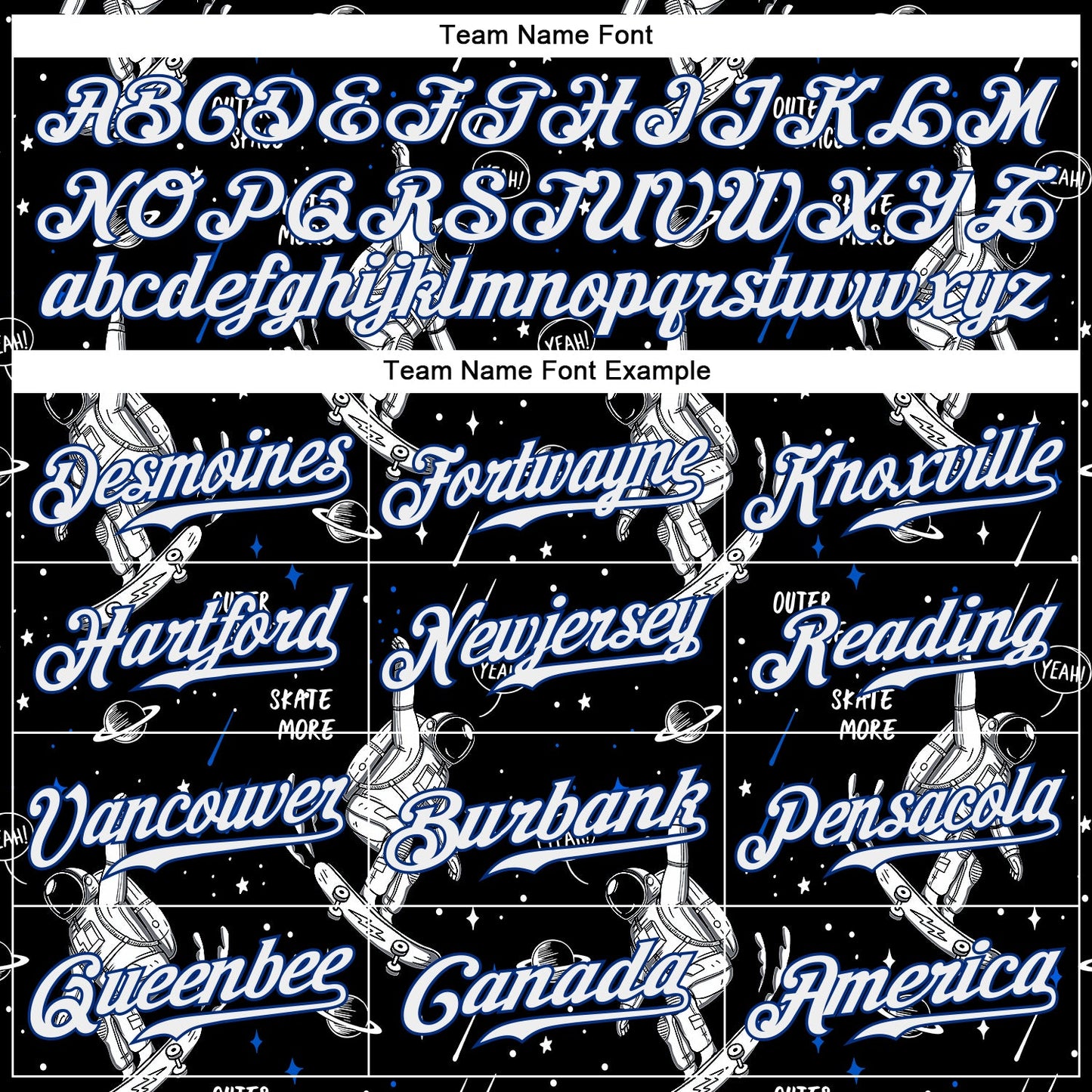 Custom Black White-Royal 3D Pattern Design Astronaut Authentic Baseball Jersey - Sky-Custom