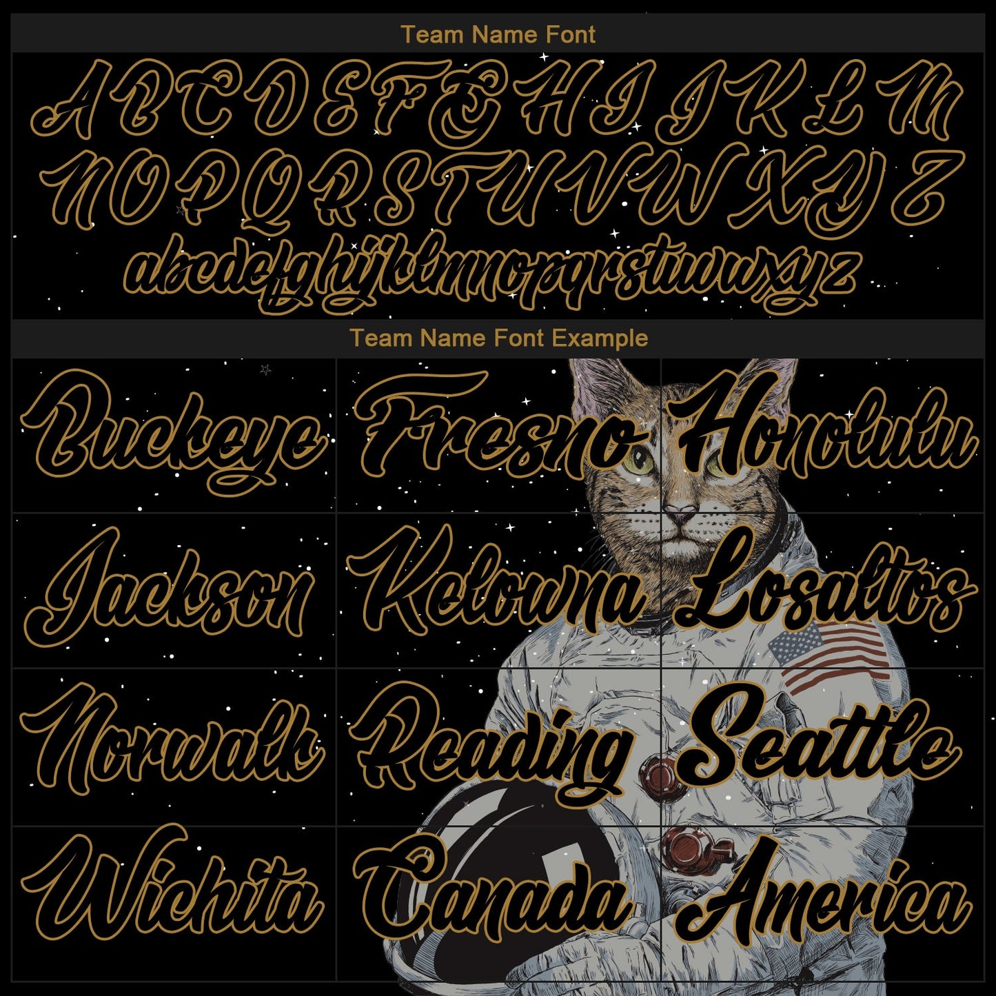 Custom Black Black-Old Gold 3D Pattern Design Astronaut Authentic Baseball Jersey - Sky-Custom