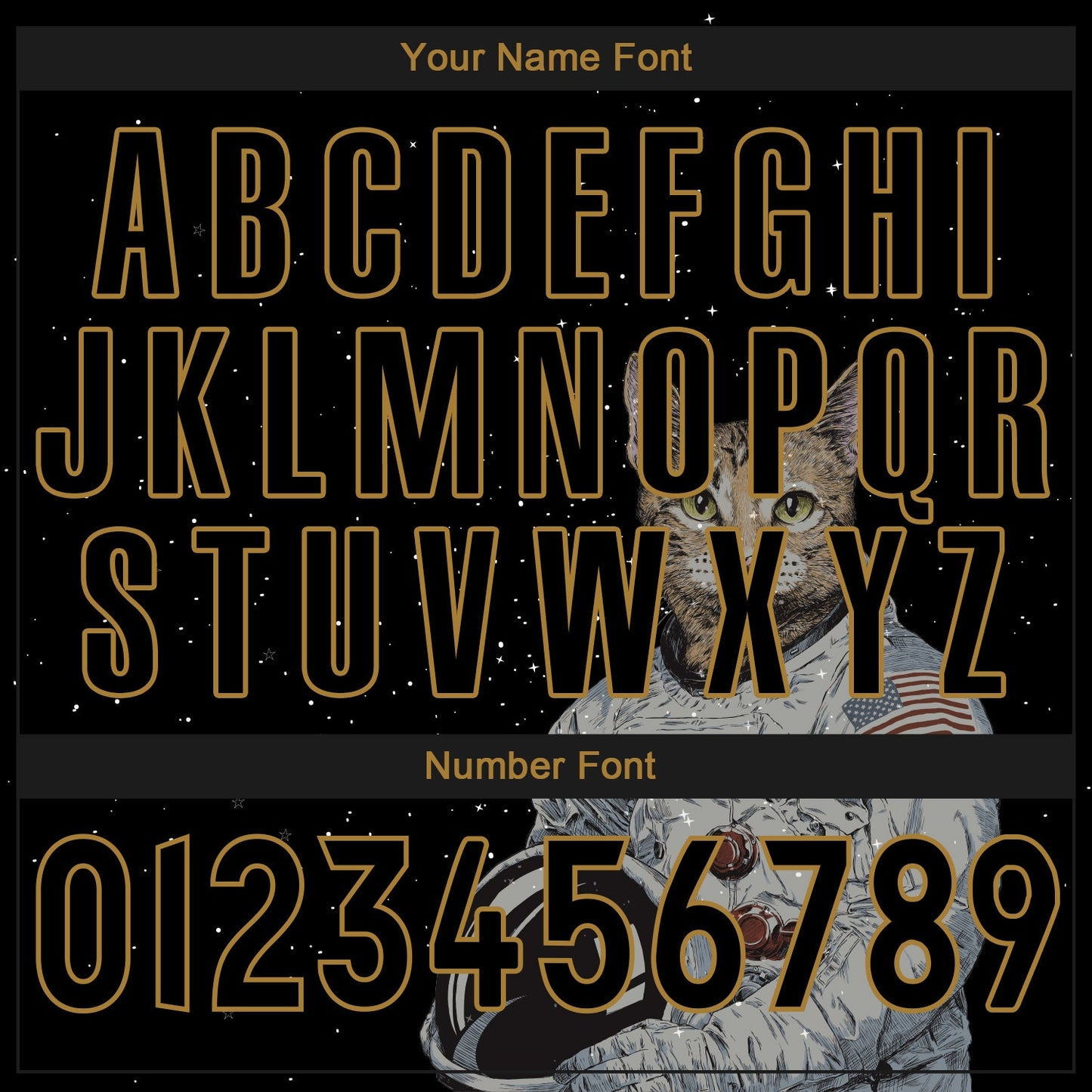 Custom Black Black-Old Gold 3D Pattern Design Astronaut Authentic Baseball Jersey - Sky-Custom