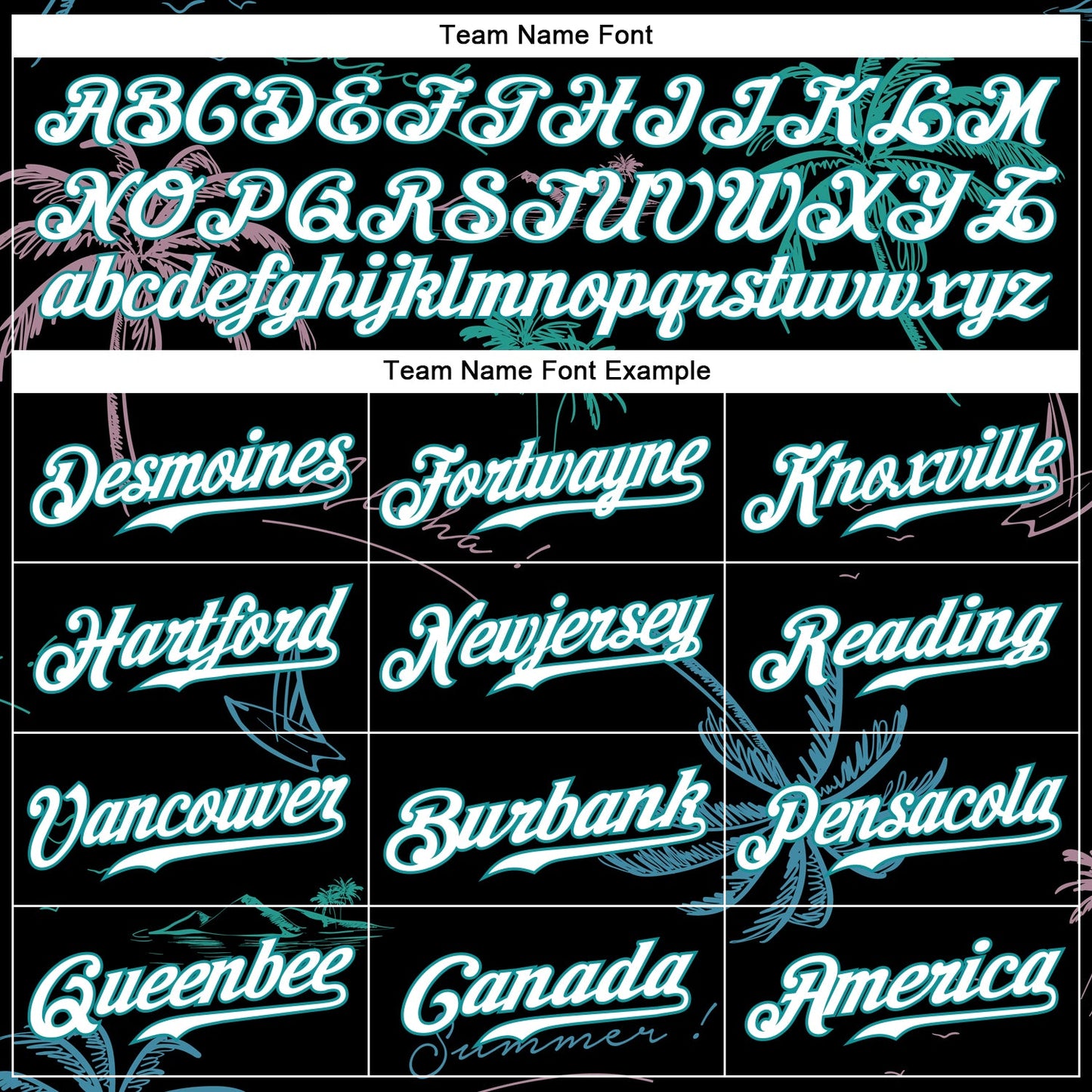 Custom Black Teal-White 3D Pattern Design Hawaii Palm Trees Authentic Baseball Jersey - Sky-Custom