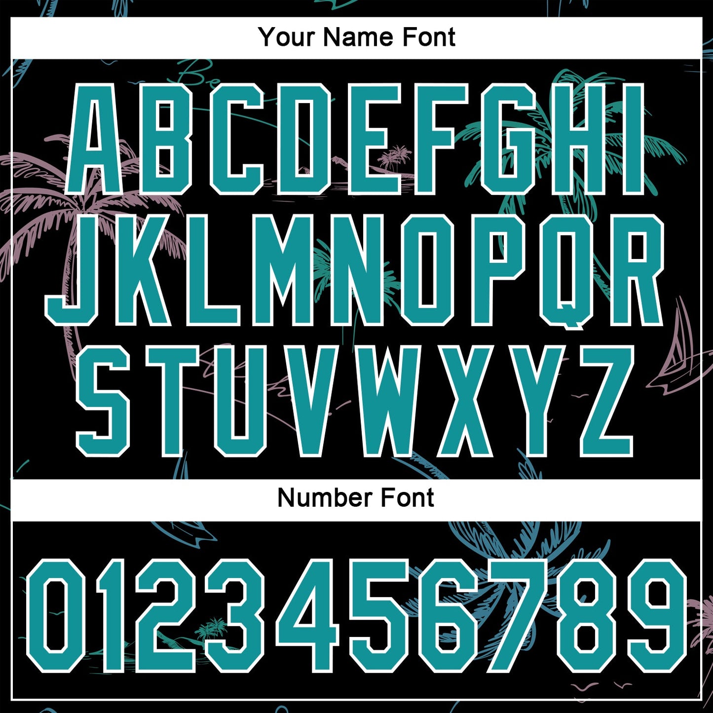 Custom Black Teal-White 3D Pattern Design Hawaii Palm Trees Authentic Baseball Jersey - Sky-Custom