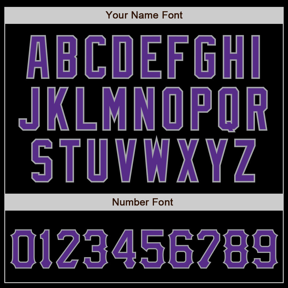 Custom Black Purple-Gray Authentic Baseball Jersey - Sky-Custom