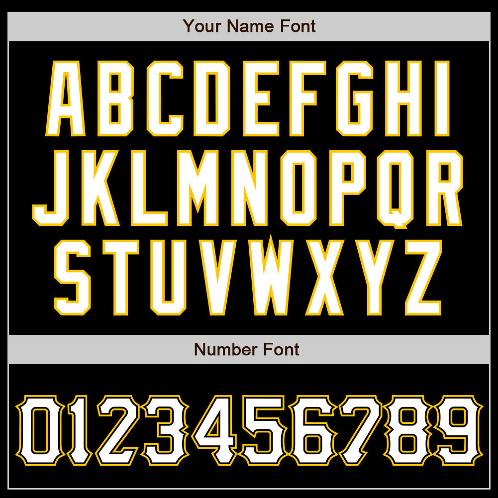 Custom Black White-Gold Authentic Baseball Jersey - Sky-Custom