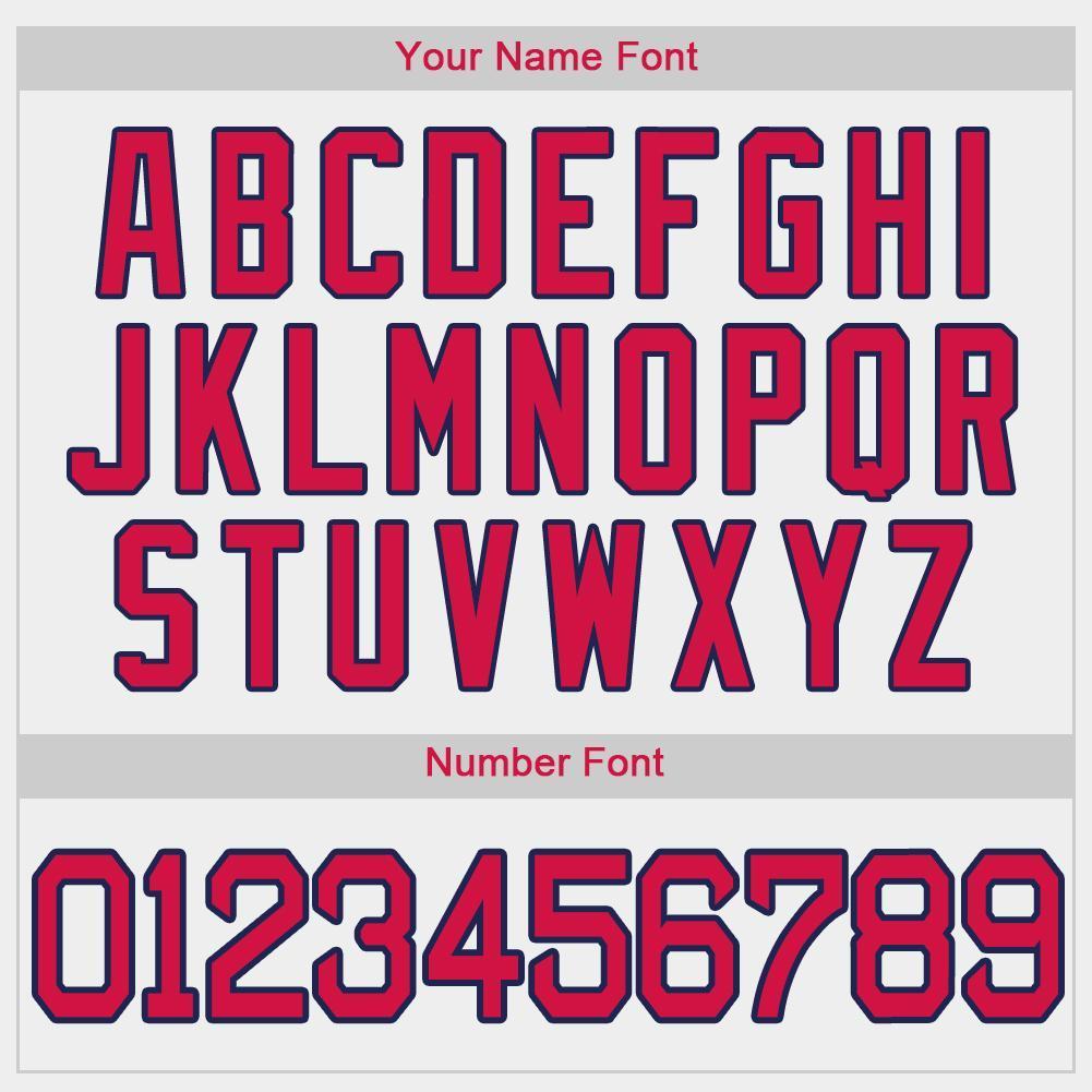 Custom White Red-Navy Baseball Jersey - Sky-Custom