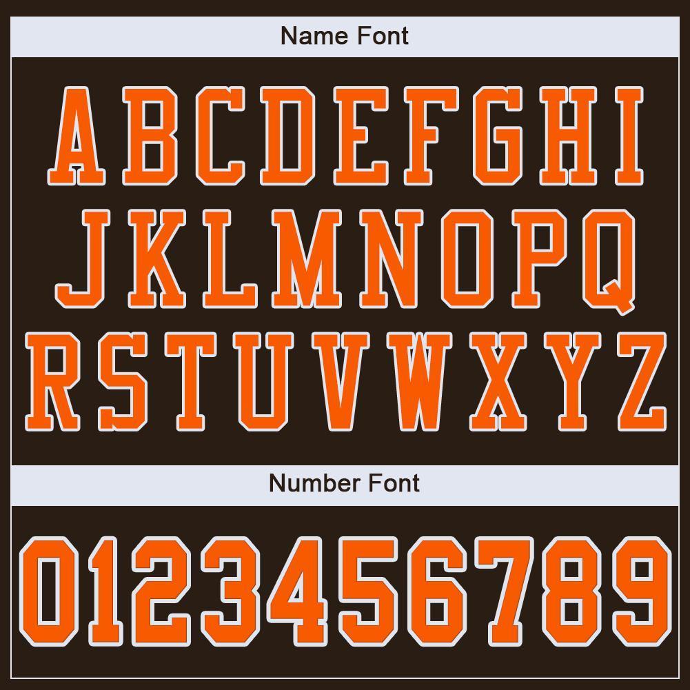 Custom Brown Orange-White Mesh Authentic Football Jersey - Sky-Custom