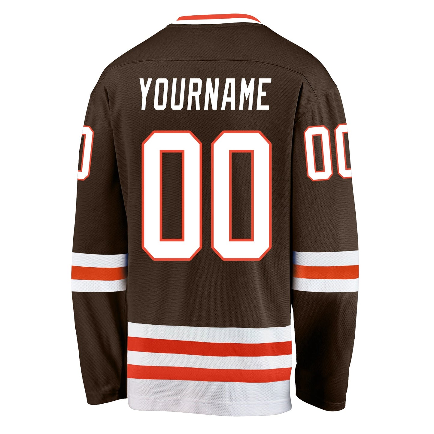 Custom Brown White-Orange Hockey Jersey - Sky-Custom