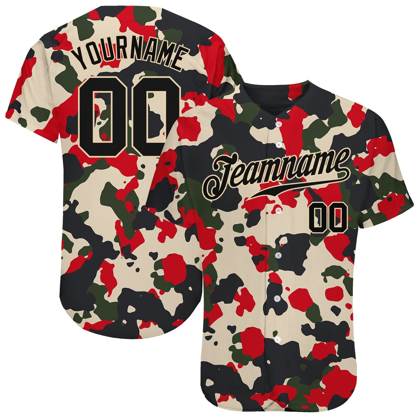 Custom Camo Black-Cream Authentic Salute To Service Baseball Jersey - Sky-Custom