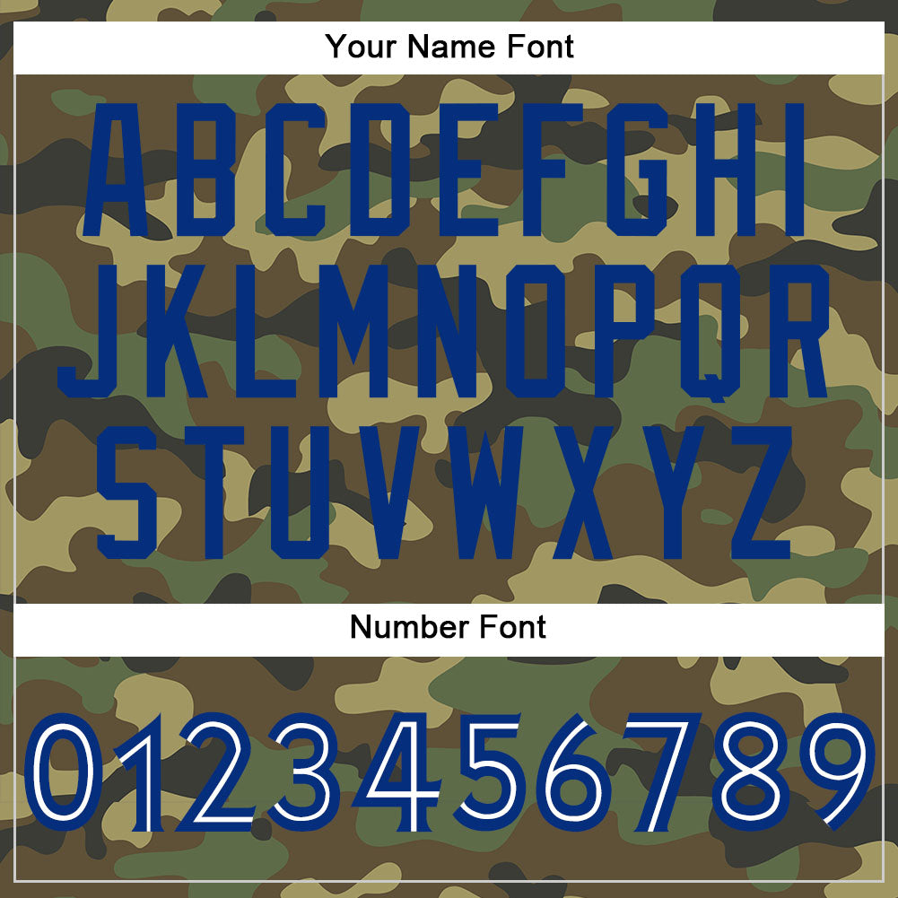 Custom Camo Royal-White Authentic Salute To Service Baseball Jersey - Sky-Custom