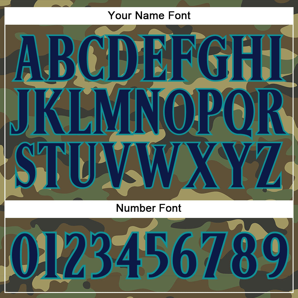 Custom Camo Navy-Teal Authentic Salute To Service Baseball Jersey - Sky-Custom