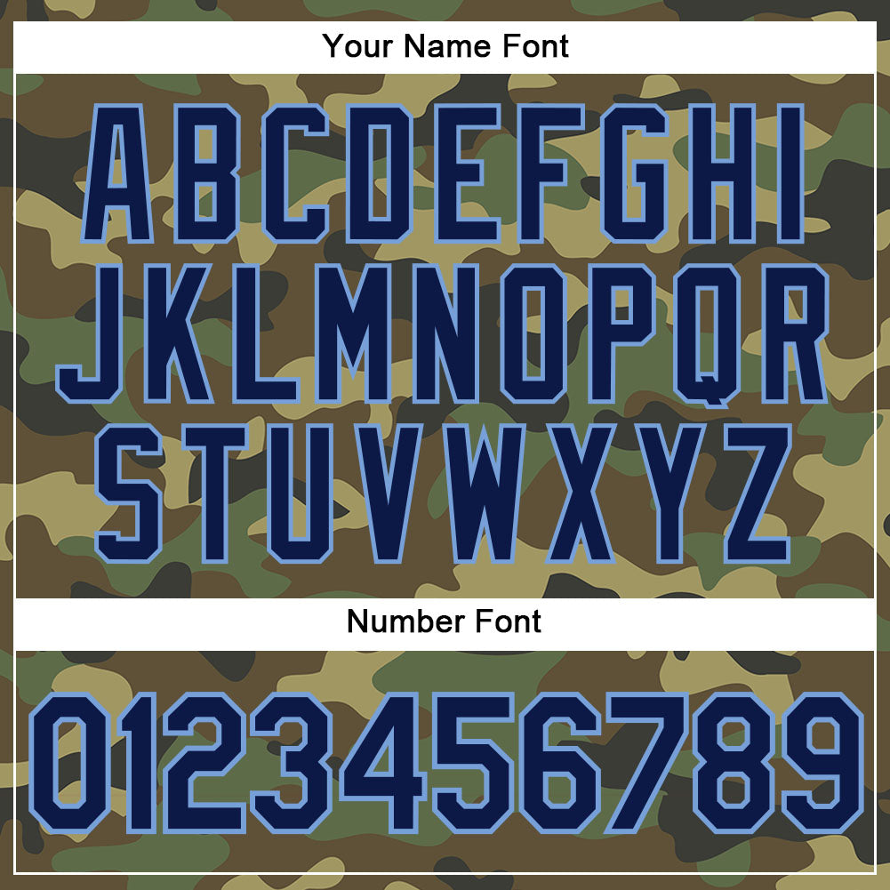 Custom Camo Navy-Powder Blue Authentic Salute To Service Baseball Jersey - Sky-Custom