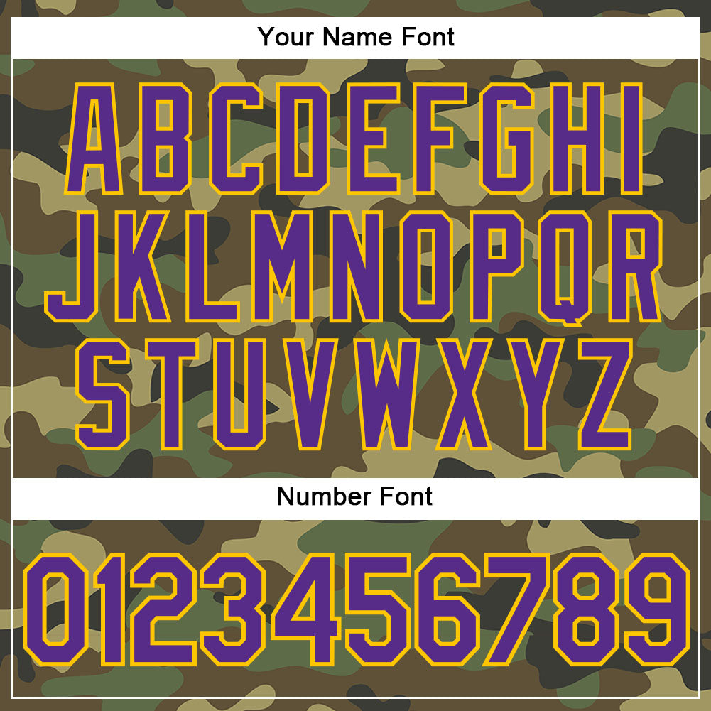 Custom Camo Purple-Gold Authentic Salute To Service Baseball Jersey - Sky-Custom