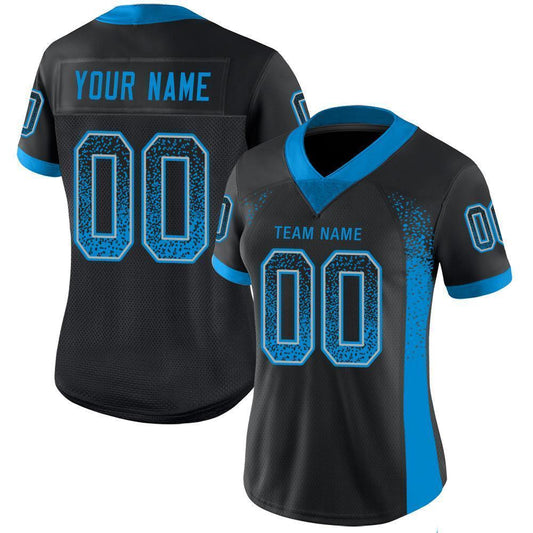 Custom Black Panther Blue-Gray Mesh Drift Fashion Football Jersey - Sky-Custom