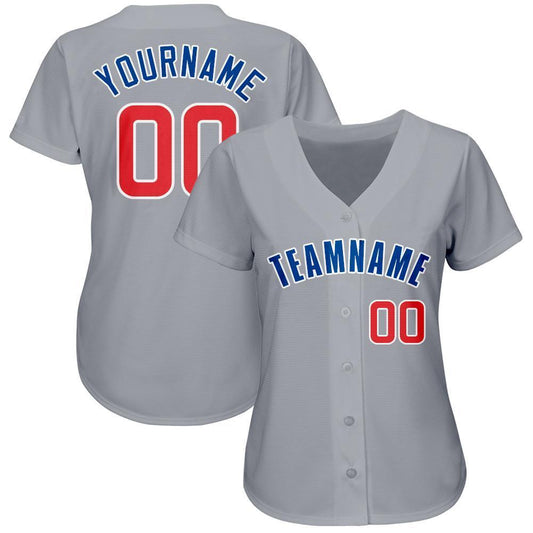 Custom Gray Red-Royal Baseball Jersey - Sky-Custom