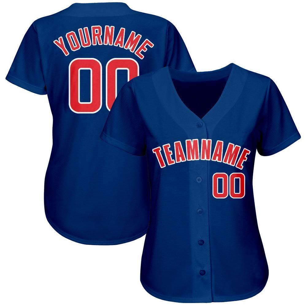 Custom Royal Red-White Baseball Jersey - Sky-Custom