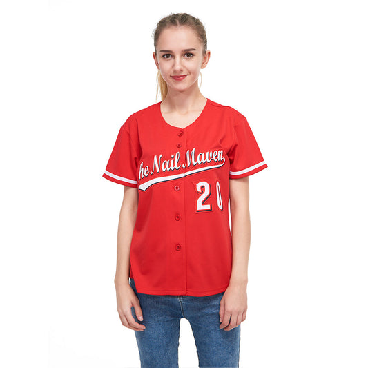 Custom Red White-Black Baseball Jersey - Sky-Custom