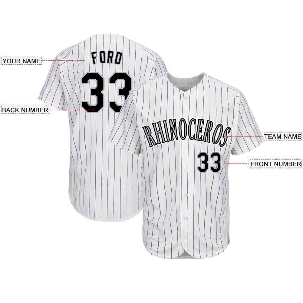 Custom White Purple Pinstripe Black-Gray Baseball Jersey - Sky-Custom