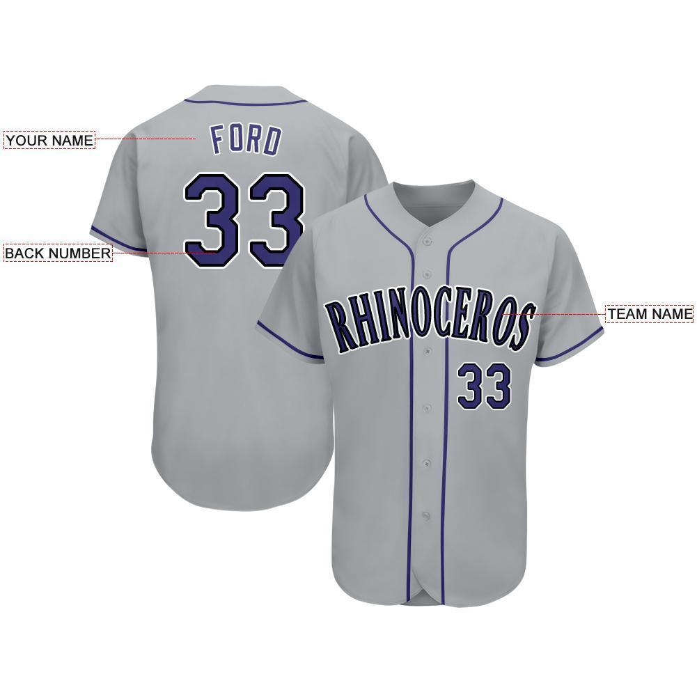 Custom Gray Purple-Black Baseball Jersey - Sky-Custom