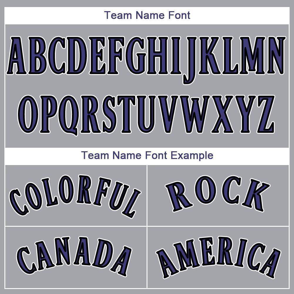 Custom Gray Purple-Black Baseball Jersey - Sky-Custom