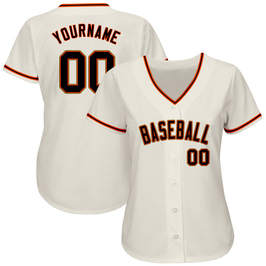 Custom Cream Black Orange-Old Gold Authentic Baseball Jersey - Sky-Custom
