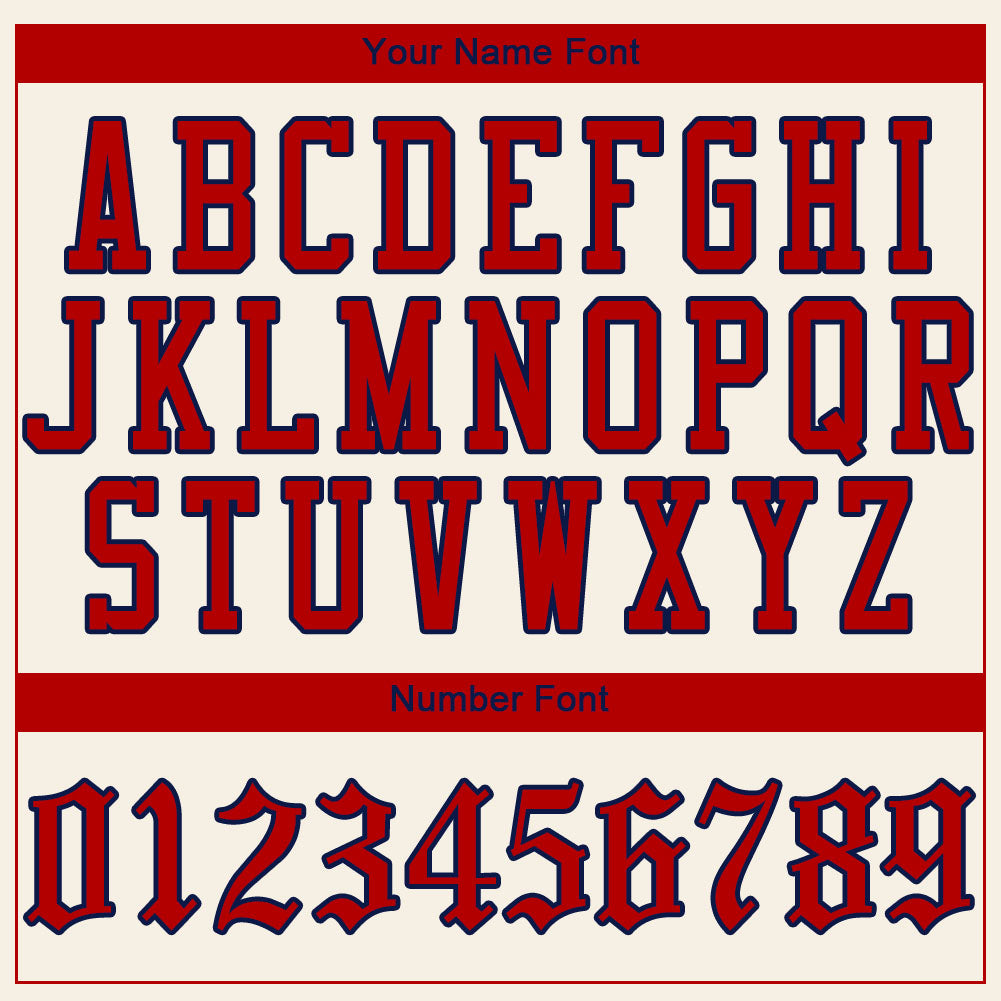Custom Cream Red-Navy Authentic Baseball Jersey - Sky-Custom