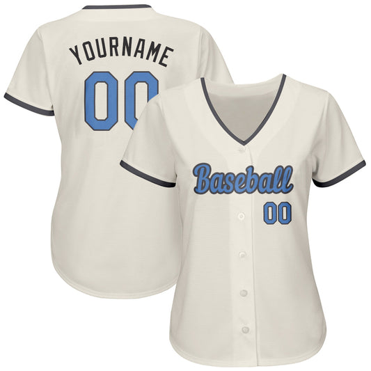 Custom Cream Light Blue-Steel Gray Authentic Father's Day Baseball Jersey - Sky-Custom