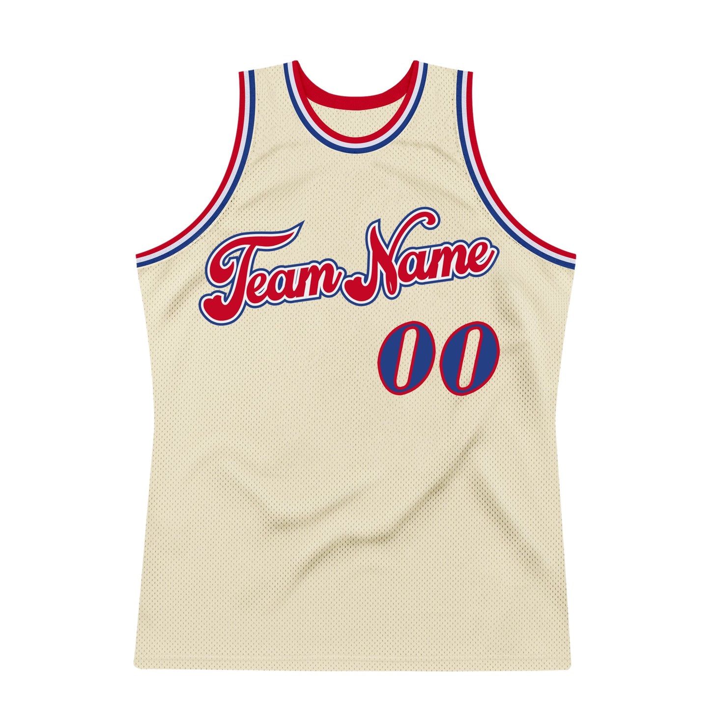 Custom Cream Royal-Red Authentic Throwback Basketball Jersey - Sky-Custom