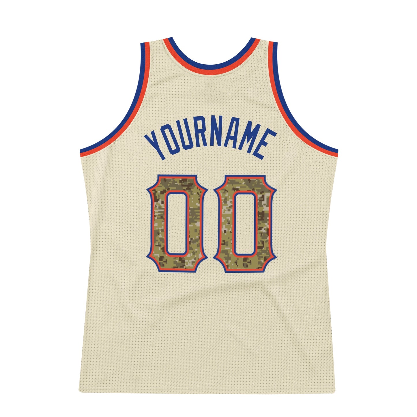 Custom Cream Camo-Royal Authentic Throwback Basketball Jersey - Sky-Custom