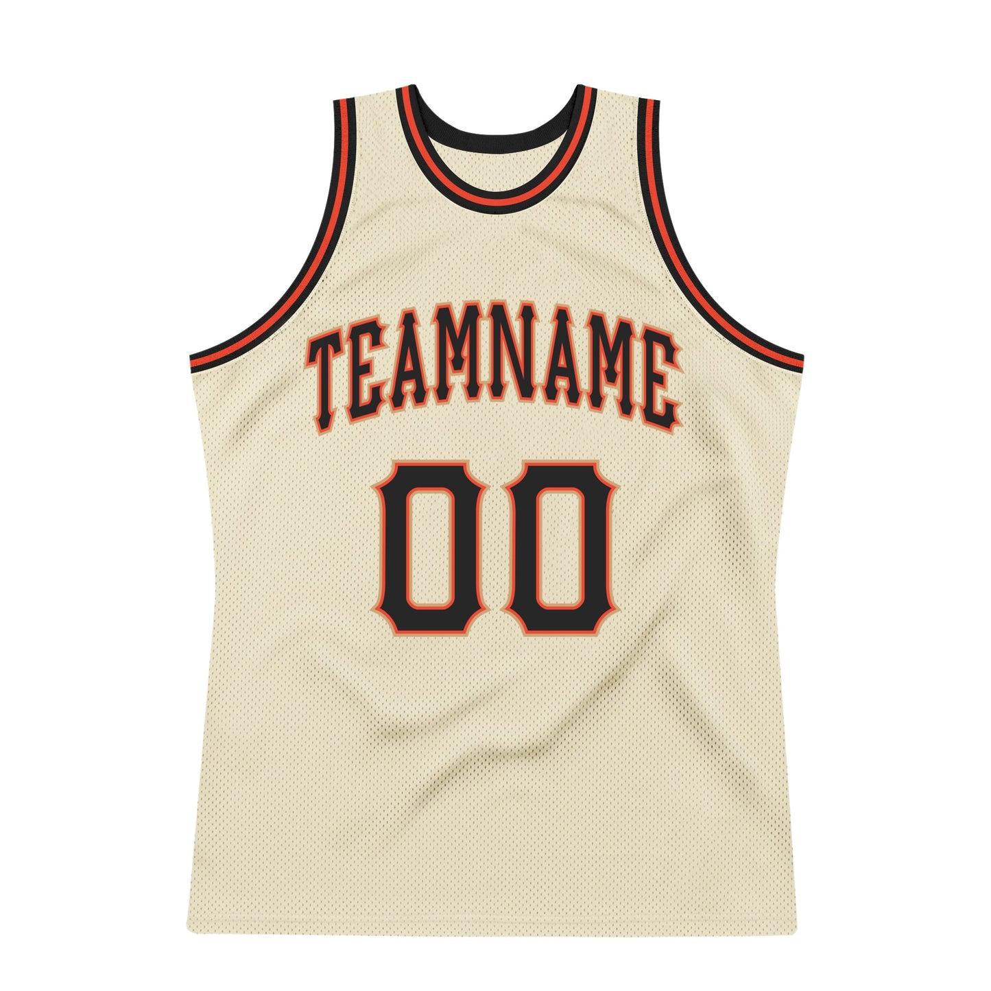 Custom Cream Black-Orange Authentic Throwback Basketball Jersey - Sky-Custom