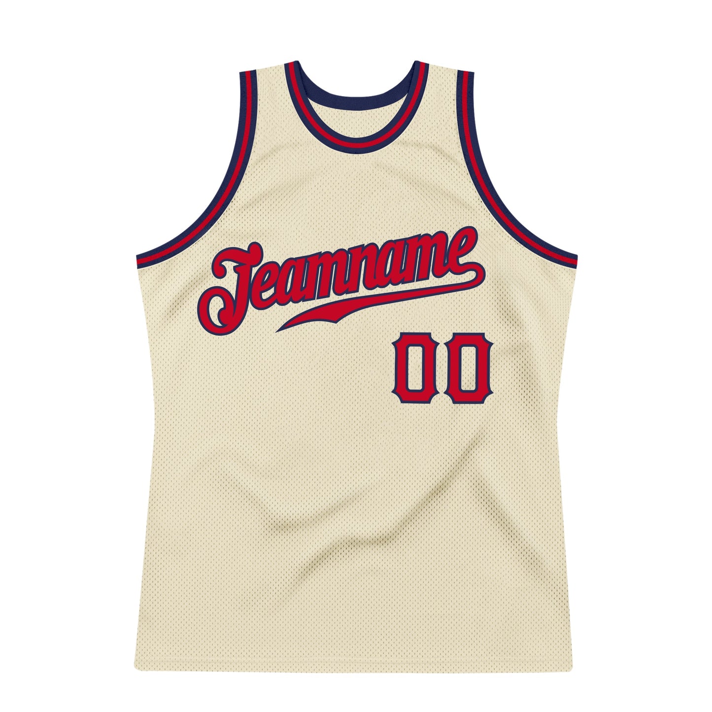 Custom Cream Red-Navy Authentic Throwback Basketball Jersey - Sky-Custom