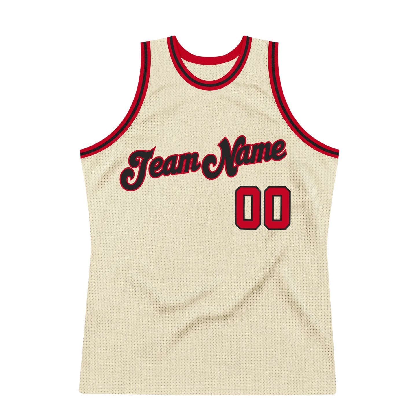 Custom Cream Red-Black Authentic Throwback Basketball Jersey - Sky-Custom