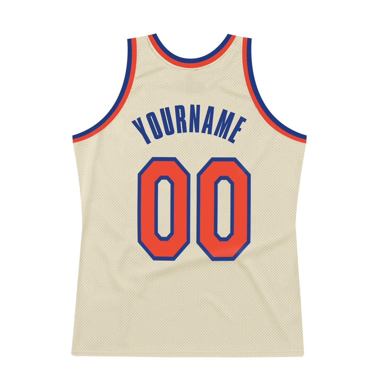 Custom Cream Orange-Royal Authentic Throwback Basketball Jersey - Sky-Custom