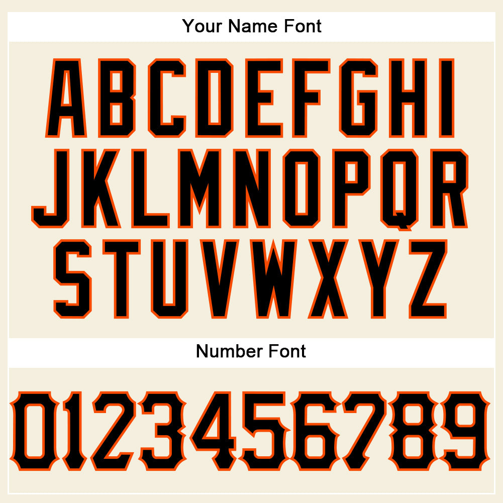 Custom Cream Black Pinstripe Black-Orange Authentic Baseball Jersey - Sky-Custom