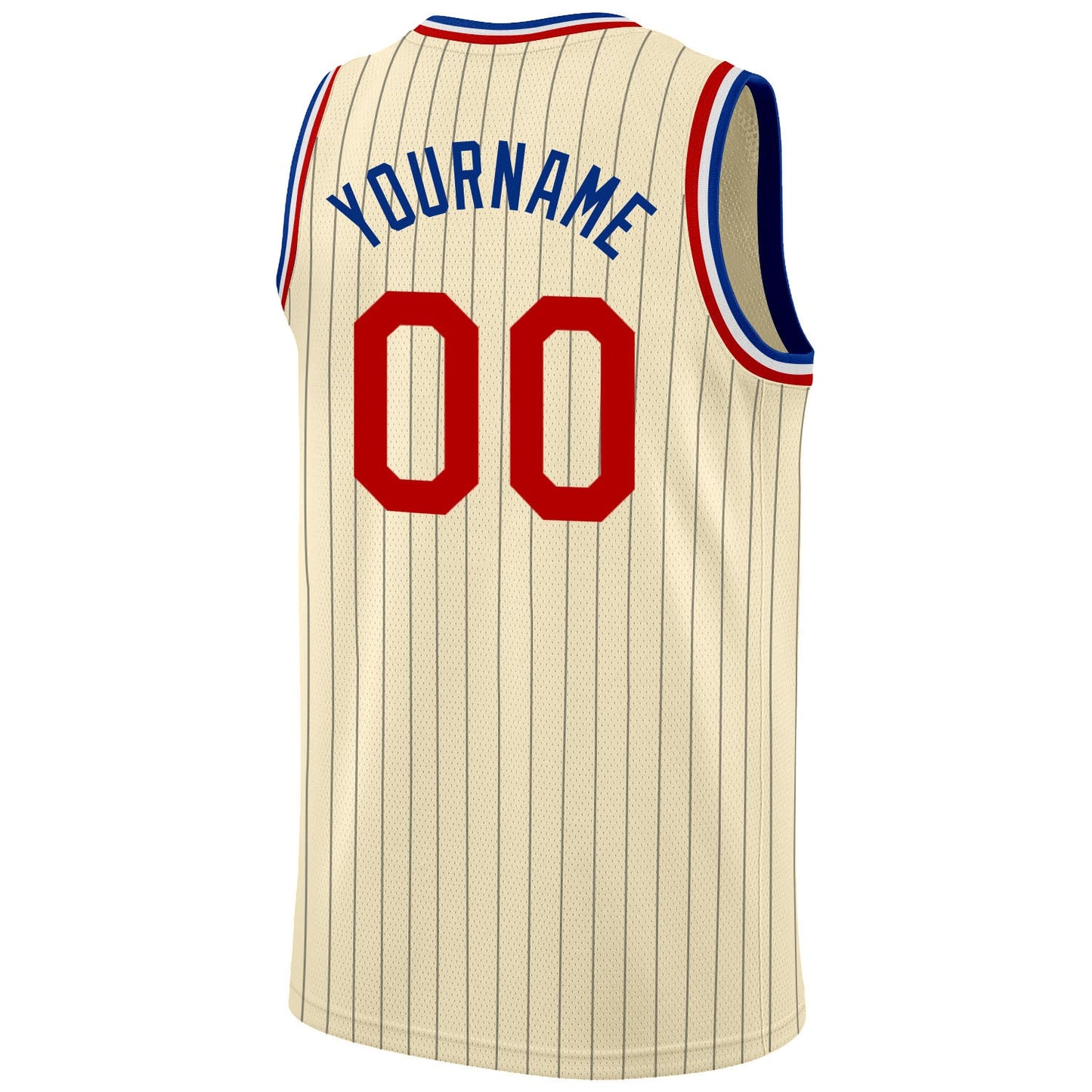 Custom Cream Black Pinstripe Red-Royal Authentic Basketball Jersey - Sky-Custom