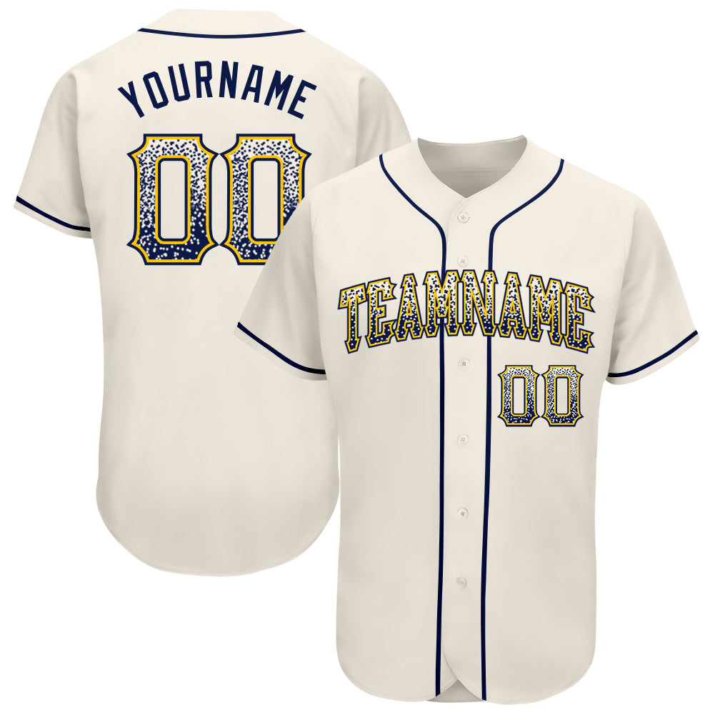 Custom Cream Navy-Gold Authentic Drift Fashion Baseball Jersey - Sky-Custom