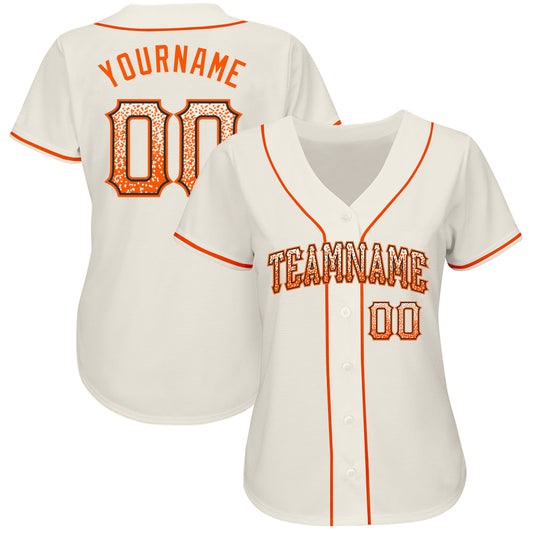 Custom Cream Orange-Black Authentic Drift Fashion Baseball Jersey - Sky-Custom