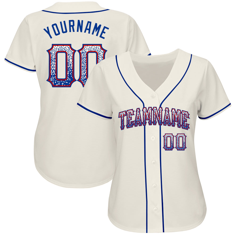 Custom Cream Royal-Red Authentic Drift Fashion Baseball Jersey - Sky-Custom