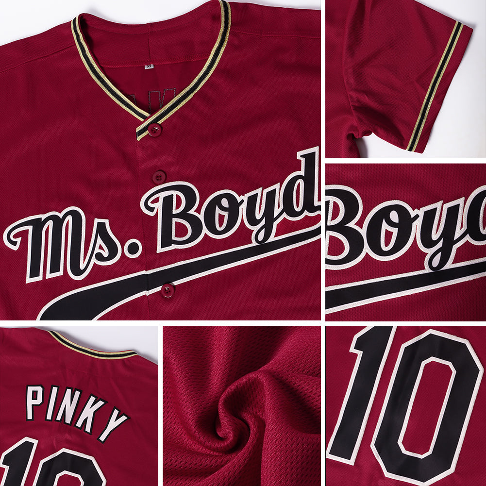 Custom Crimson Black-City Cream Authentic Baseball Jersey - Sky-Custom