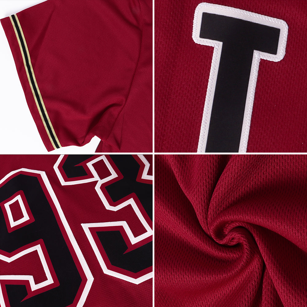 Custom Crimson White-Black Authentic Baseball Jersey - Sky-Custom